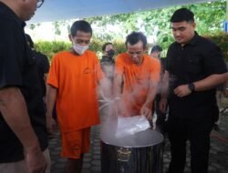 Polda Riau Gelar Pemusnahan Barang Bukti Narkoba