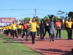 Bersinergi, Polres Aceh Utara Gelar Olahraga Bersama Insan Pers