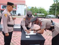 Kapolres Aceh Besar Pimpin Upacara Sertijab Kapolsek Seulimeum, AKP Mawardi Gantikan Iptu Bustamam