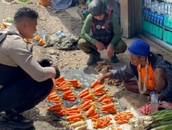 Personel Ops Damai Cartenz Dukung Perekonomian Lokal dengan cara Belanja Hasil Bumi di Paniai Timur