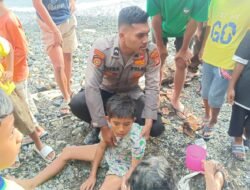 Aksi Cepat Personel Polres Aceh Selatan Selamatkan Anak Tenggelam di Laut Tapaktuan