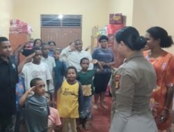 Satgas Damai Cartenz Salurkan Bantuan kepada Anak Panti Asuhan Terdampak Kebakaran