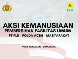 Polri bersama PLN dan Masyarakat Gotong Royong Bersihkan Fasilitas Kesehatan pasca Bencana di Aceh