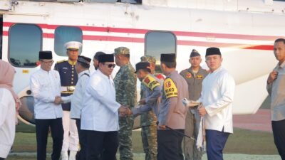 Presiden RI Prabowo Subianto Sholat Idul Fitri Bersama Warga Huntara di Aceh Tamiang Turut dihadiri Kapolda Aceh