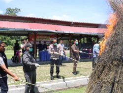 Komitmen Dalam Berantas Narkoba, Kapolres Aceh Besar Pimpin Langsung Pemusnahan Barang Bukti Narkotika