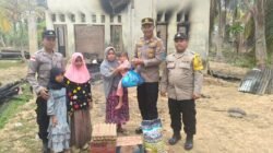 Kapolsek Baktiya Barat Salurkan Bantuan Sembako untuk Korban Kebakaran di Cot Laba