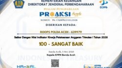 Bidhumas Polda Aceh Raih Penghargaan sebagai Satker dengan Capaian IKPA Sangat Baik