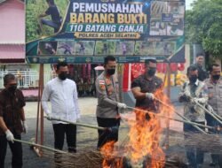 Musnahkan Barang Bukti Ganja, Kapolres Aceh Selatan Tegaskan Komitmen Berantas Narkotika