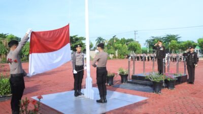 Polres Aceh Utara Gelar Upacara HUT ke-81 RI, Wakapolres Pimpin Pengibaran Merah Putih