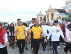 Gerak Jalan Santai Milad ke-800 Samudera Pasai, Kapolres Aceh Utara Turut Ambil Bagian