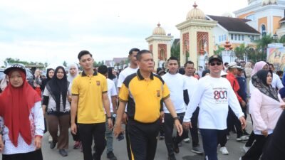 Gerak Jalan Santai Milad ke-800 Samudera Pasai, Kapolres Aceh Utara Turut Ambil Bagian
