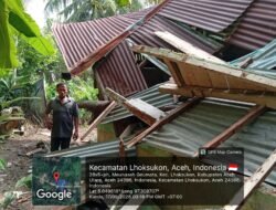 Hujan Lebat Disertai Angin Kencang, Rumah Warga di Lhoksukon Rusak Berat Tertimpa Pohon Tumbang