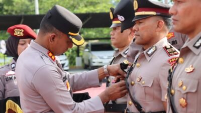 Kapolres Aceh Besar Pimpin Sertijab Sejumlah Pejabat Utama dan Kapolsek Jajaran